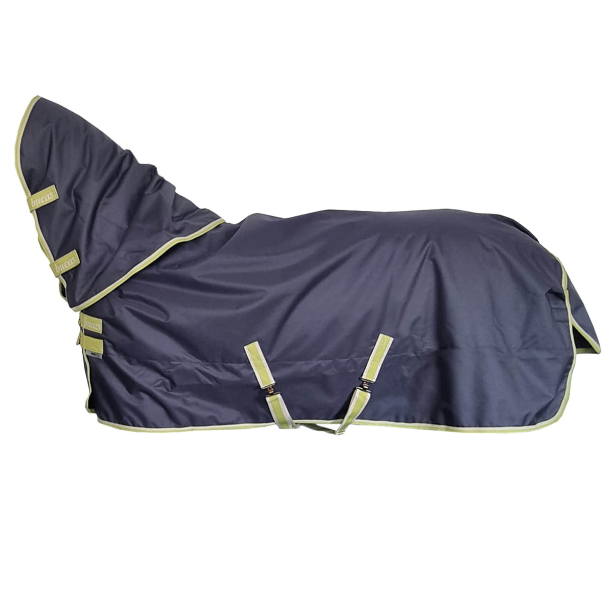 Bucas Outdoordecke 200g mit Halsteil Oasis Turnout Weidedecke, Navy, Produkt allein.