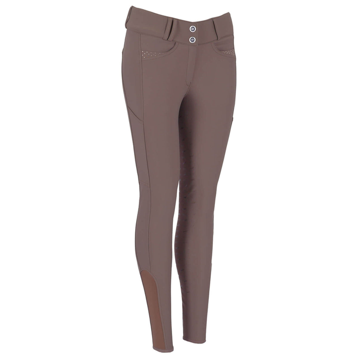 Reithose Damen Full-Grip Noelle FS Vollbesatzreithose, Taupe, Produkt allein.