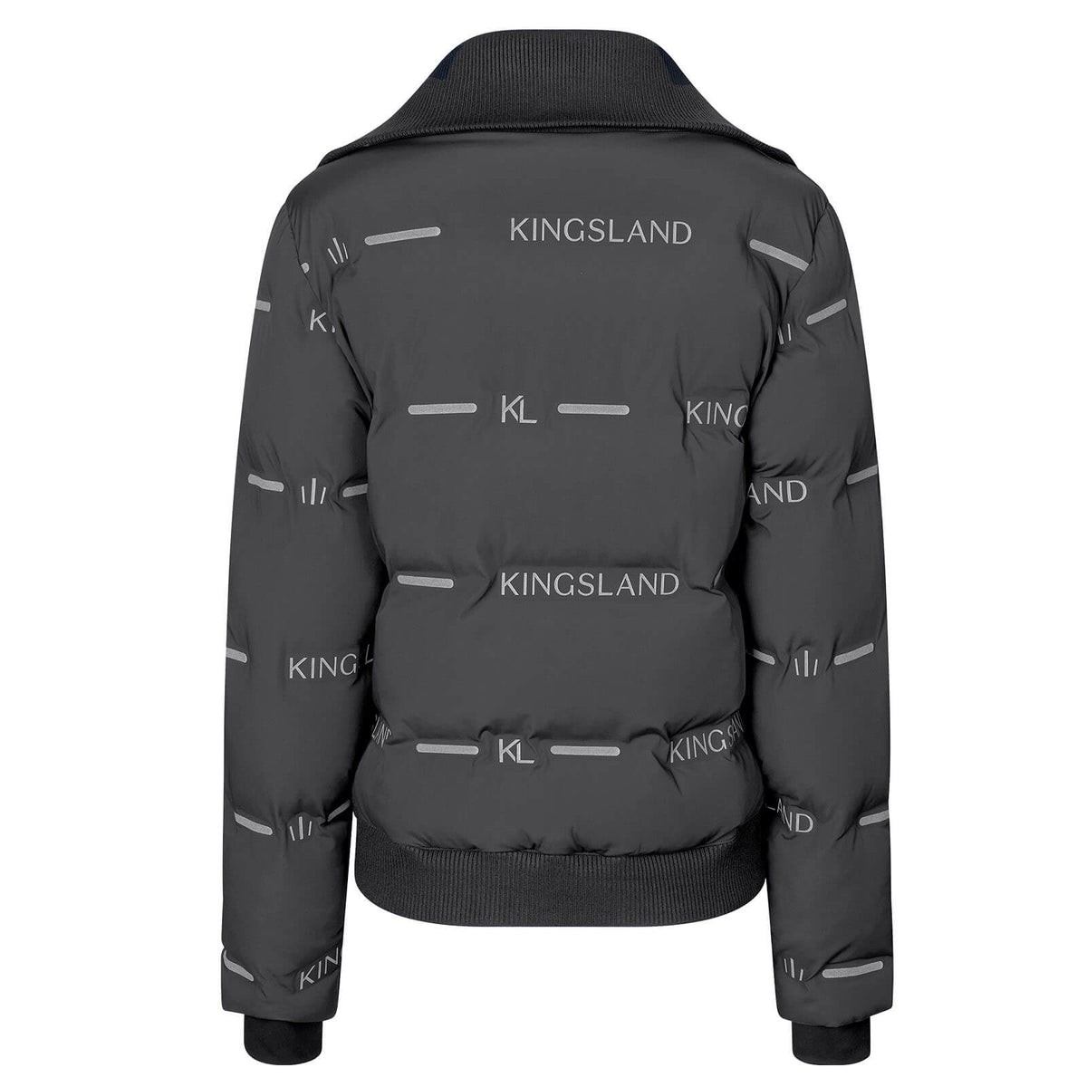 Kingsland Reflektierende Jacke Damen KLVarsin Ladies Reflective Jacket HW 2024, Schwarz, Produkt allein auf weißem Hintergrund.
