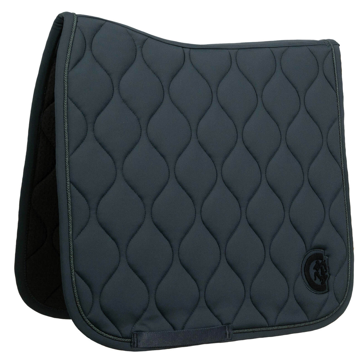 Schabracke Dressage Wave 3D Logo Dressurschabracke, Pine Green, Produkt allein auf weißem Hintergrund.