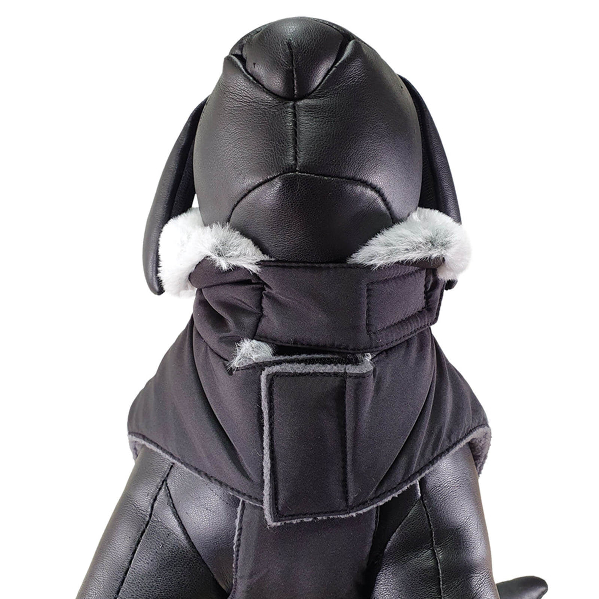 Hundemantel ALVA, Schwarz, Produkt allein auf weißem Hintergrund.