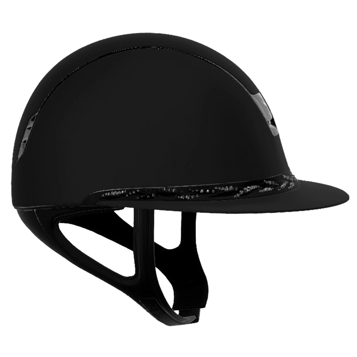 Samshield Reithelm Miss Shield 2.0 Black SM Top Alcantara Frontal Band Flower Sw Trim + Blason Matt Back 5SW, Black, Produkt allein.