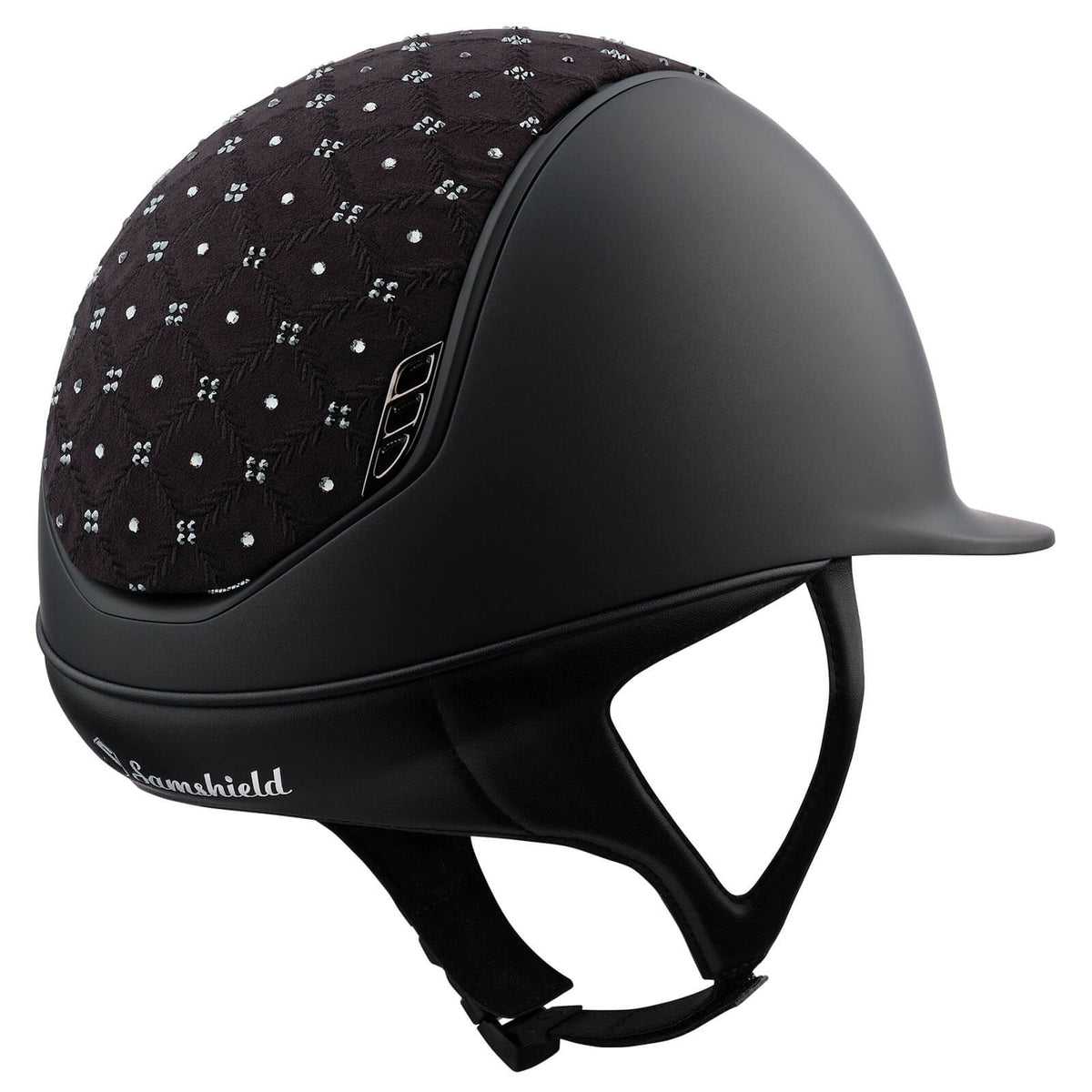 Reithelm Shadowmatt 2.0 Black Royal Flower, Schwarz, Produkt allein mit Royal Flower-Top.