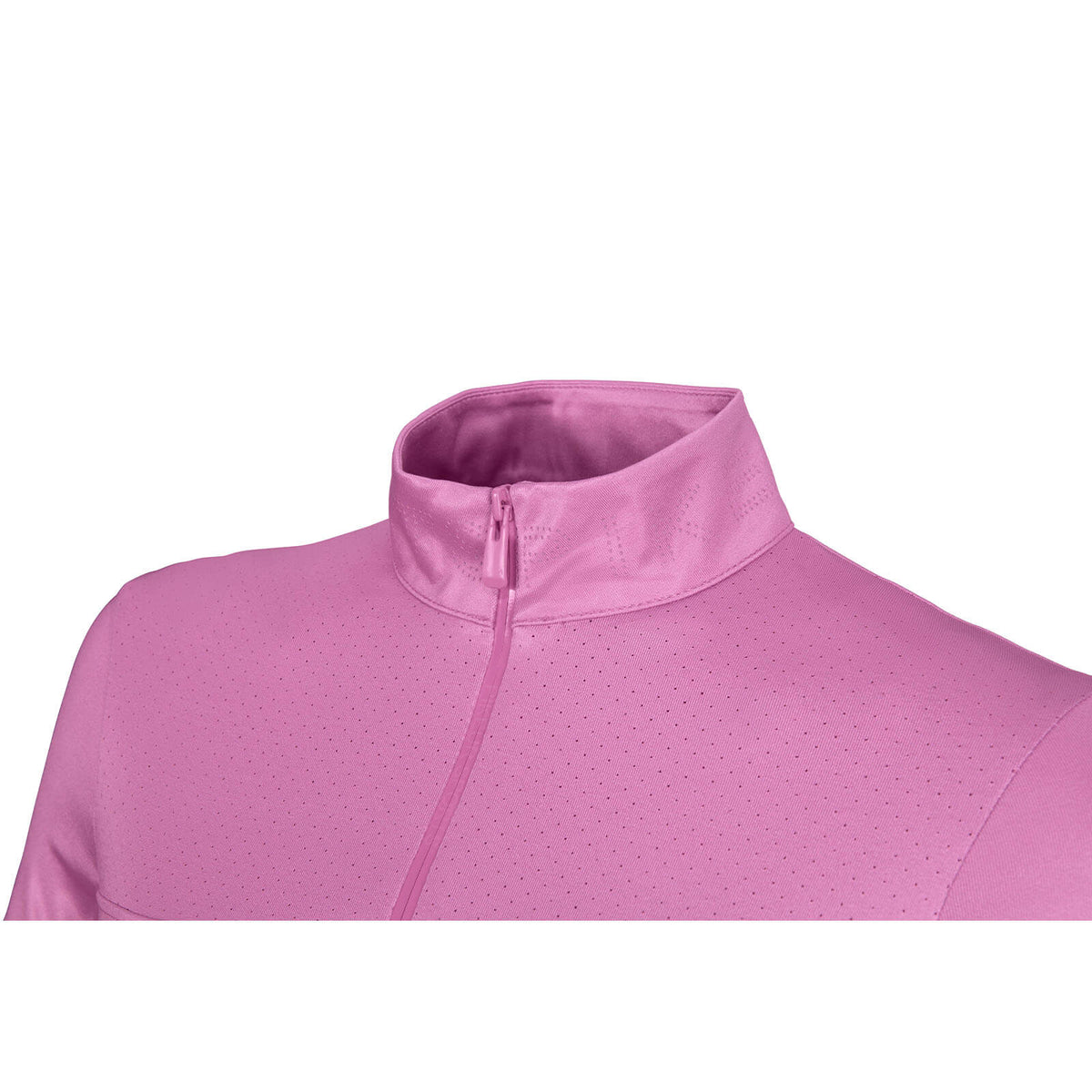 Pikeur Funktionsshirt Damen Lasercut Shirt Classic Sports FS 2024, Pink, Detailaufnahme des Kragens.