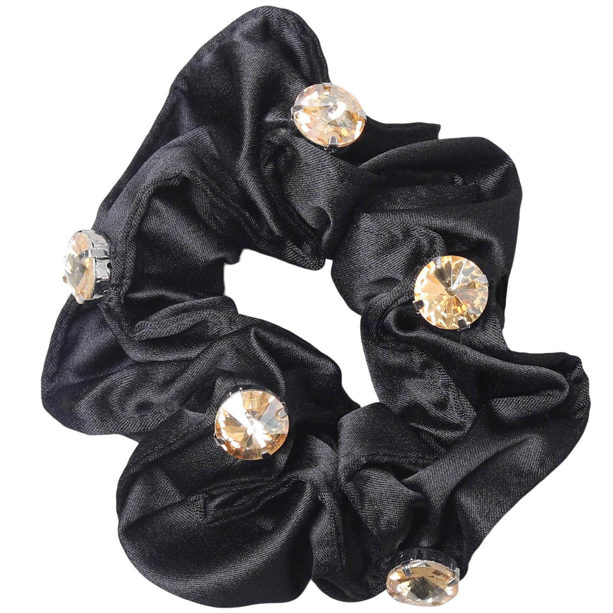 Scrunchie Alycia Bespoke, Black Gold, Produkt allein mit Schmucksteinen.