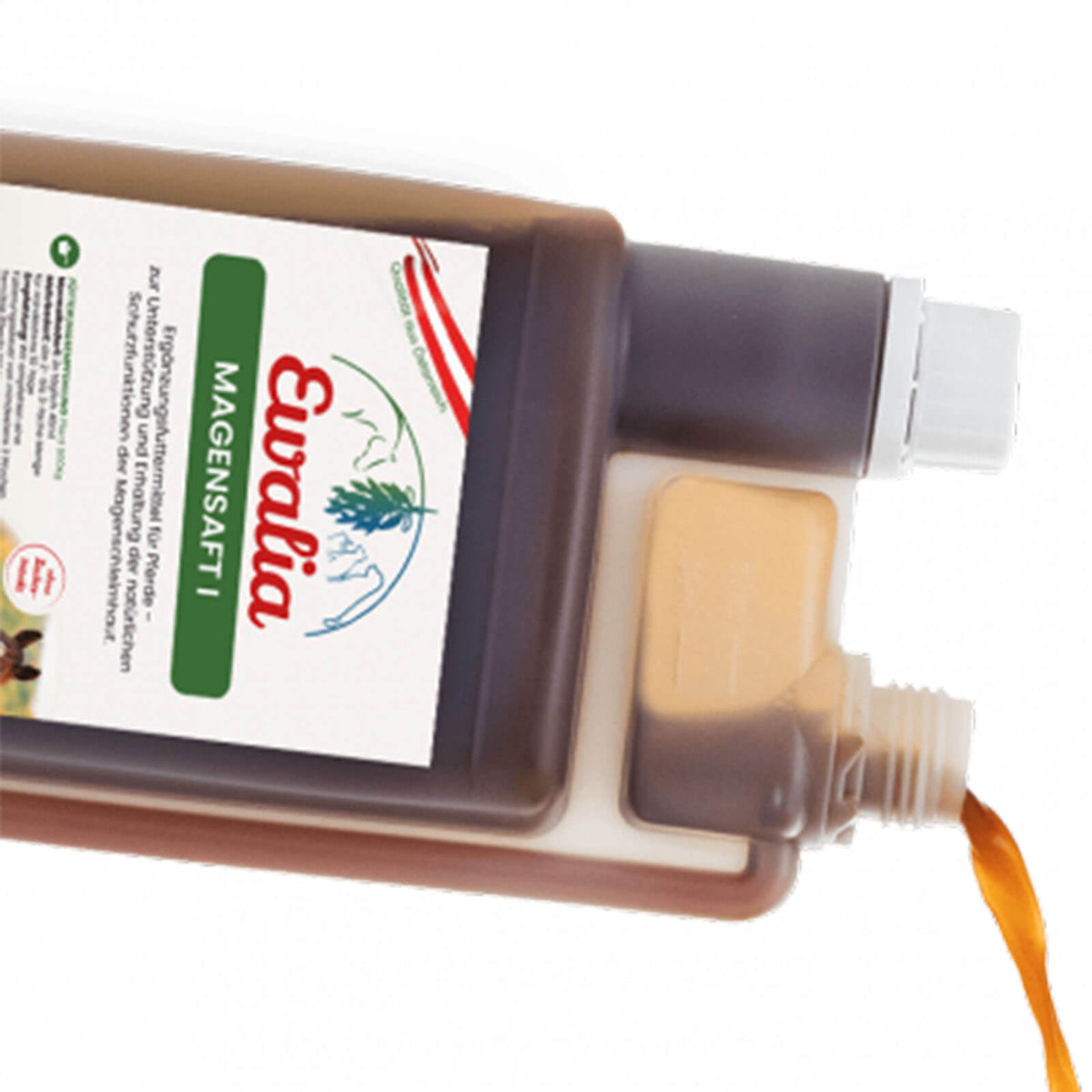 Ewalia Magensaft I Ergänzungsfuttermittel, Produkt allein auf weißem Hintergrund.