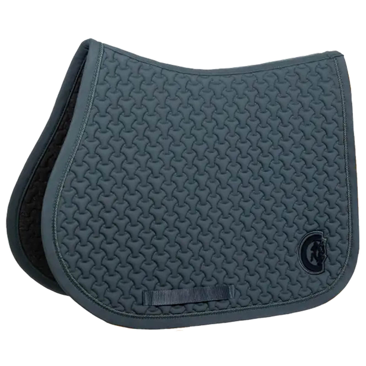 Kentucky Horsewear Schabracke Springen Plaited 3D Logo Springschabracke, Tannengrün, Produkt allein auf weißem Hintergrund.