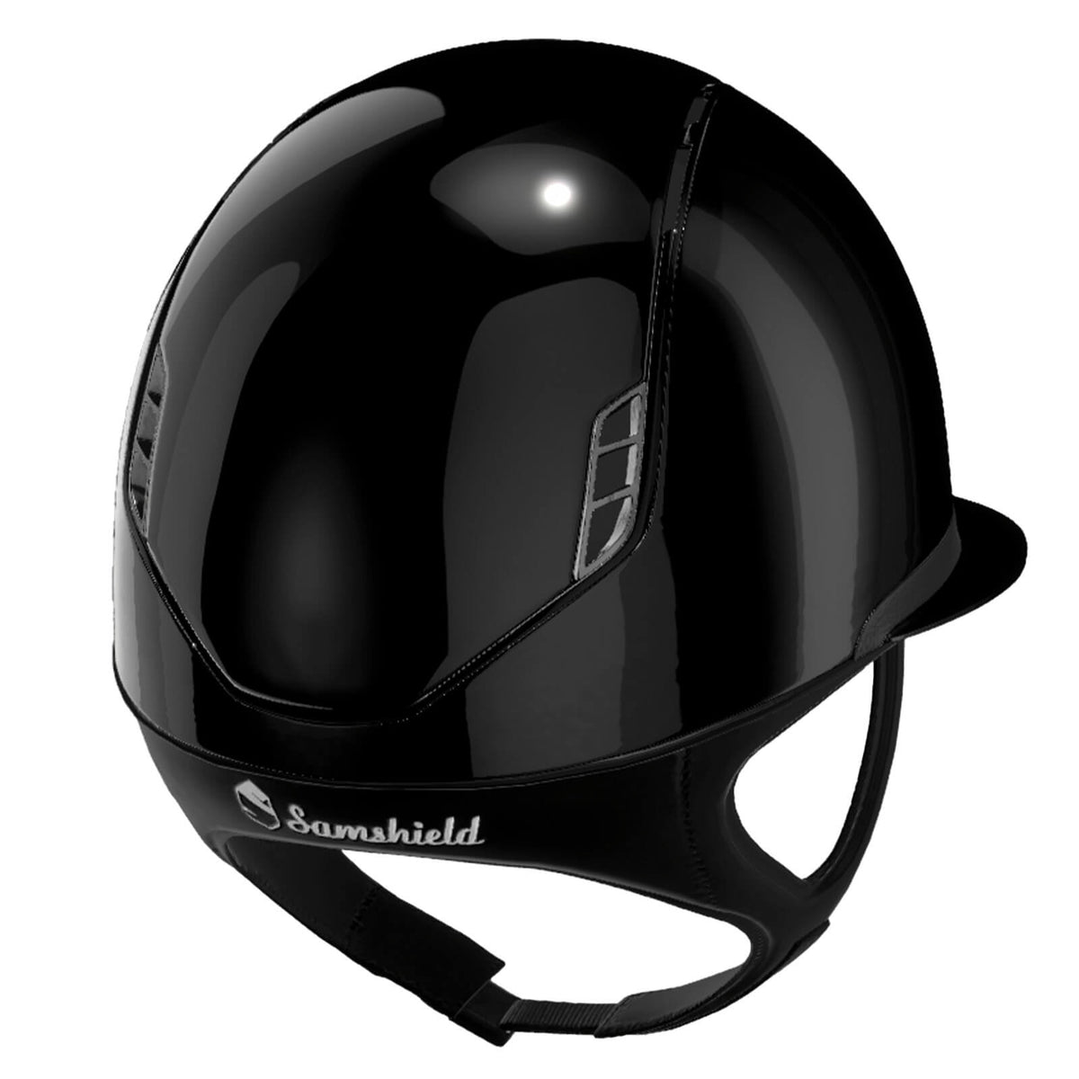 Samshield Reithelm Miss Shield 2.0 Shadowglossy Black/Chrome Black 5SW/Chrome Black/Leather Black, Produkt allein.