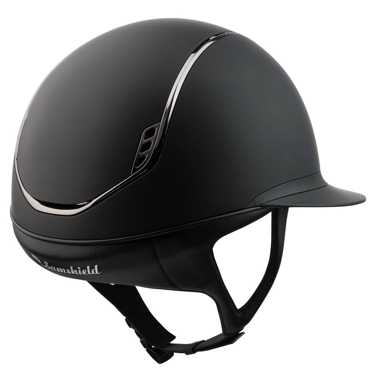 Samshield Reithelm Miss Shield Shadowmatt 2.0, Schwarz, Produkt allein auf weißem Hintergrund.