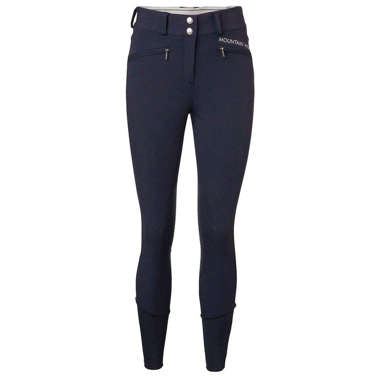 Reithose Damen Knie-Grip Diana Damenreithose Kniebesatz, Navy, Produkt allein auf weißem Hintergrund.