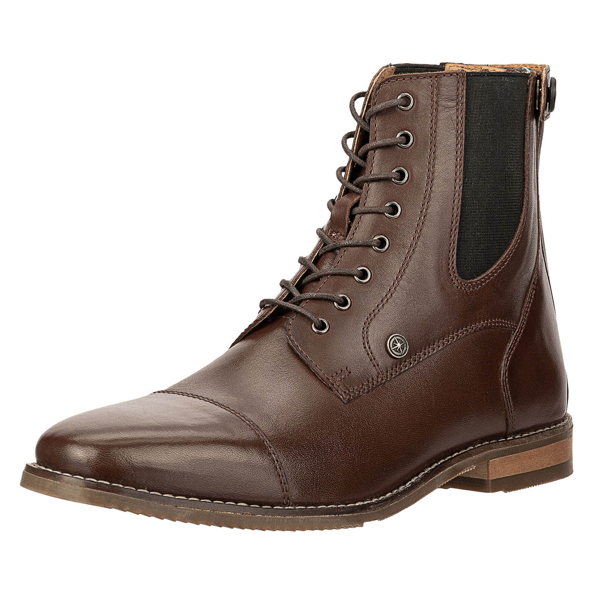 Stiefelette Florentina BZ Lace Reitstiefelette, Brown, Detailaufnahme des einzelnen Stiefels auf weißem Hintergrund.