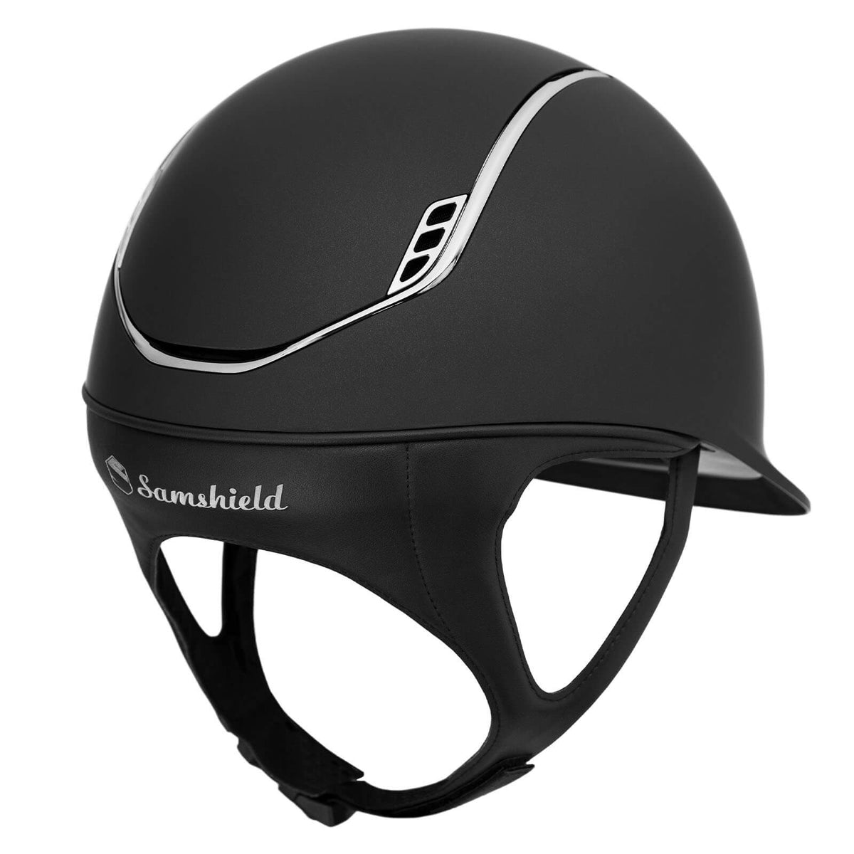 Samshield Reithelm Standard Shadowmatt 2.0, Schwarz, Produkt allein auf weißem Hintergrund.
