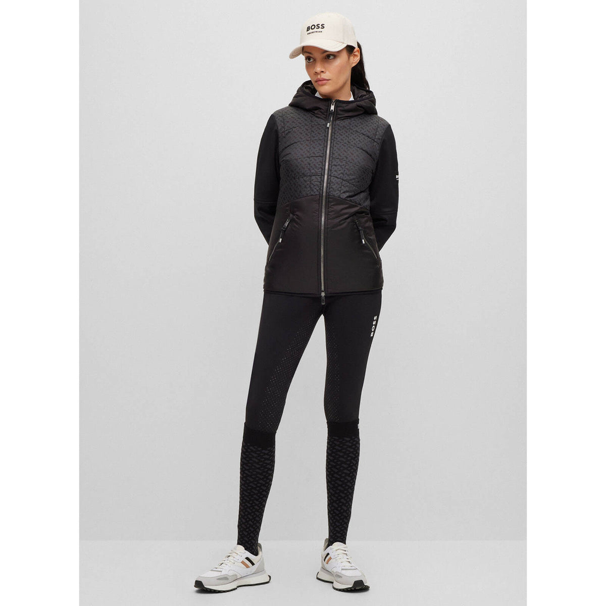 Boss Equestrian Reithose Damen Full-Grip Heather Classic Damenreithose Vollbesatz, Schwarz, an Modell.