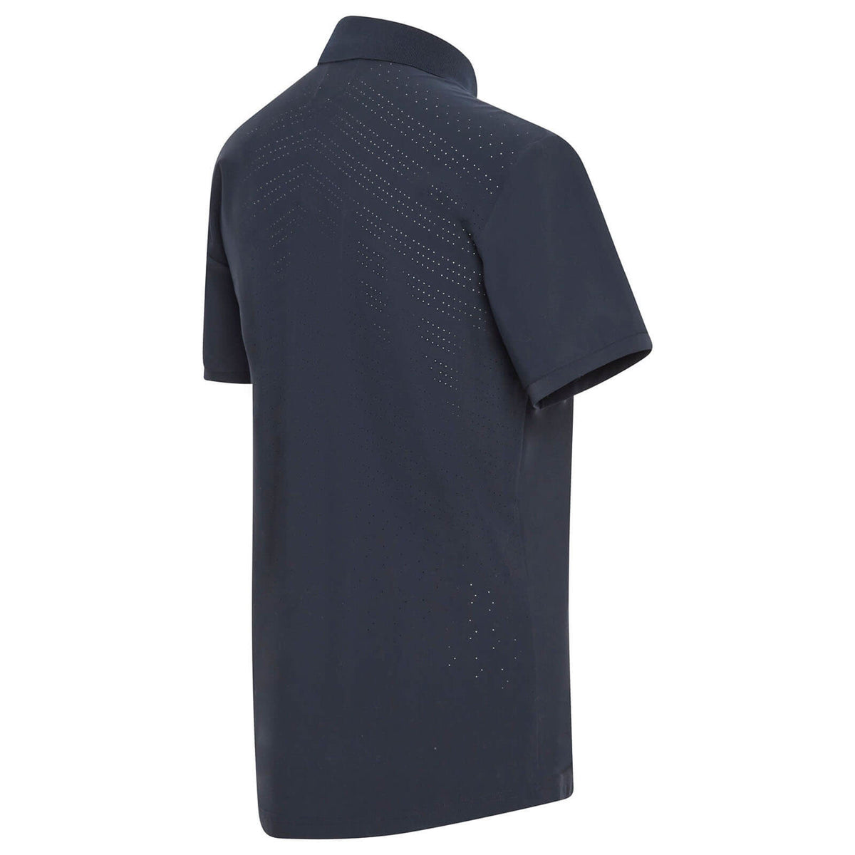 Poloshirt Herren Calvin Full Matt FS 2023 Herrrenpolo Trainingspoloshirt, Dunkelblau, Rückansicht des Shirts.