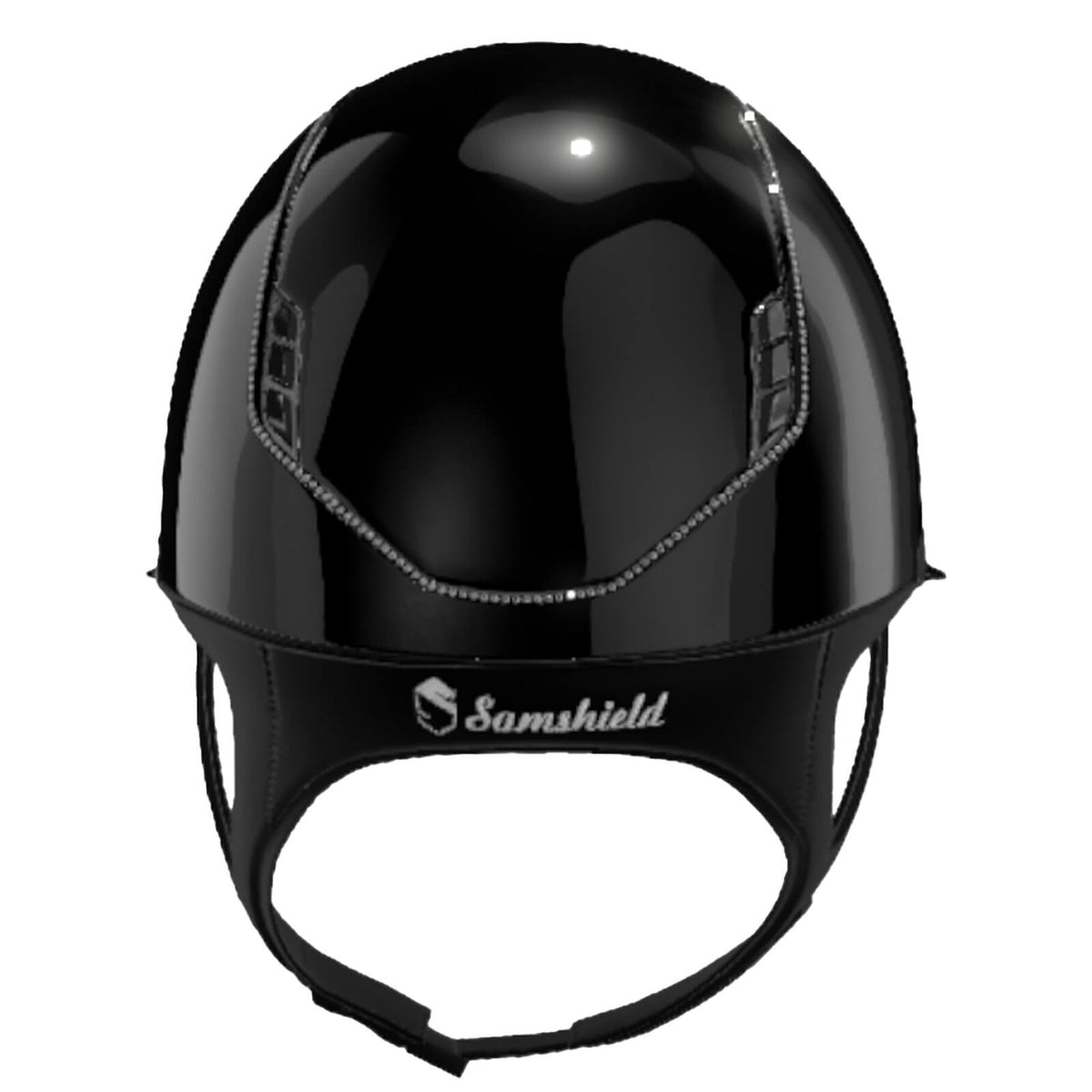 Samshield Reithelm Miss Shield 2.0 Black SG Top SG Frontal Band Leder Trim Full Swaro Blason Matt Black, Produkt allein.