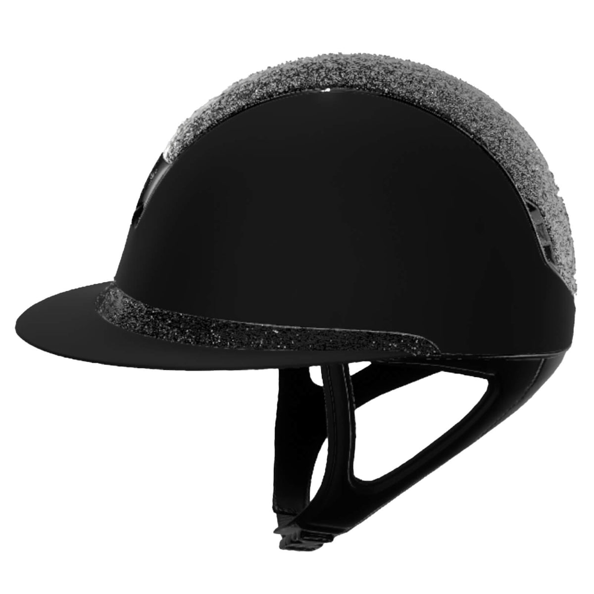 Samshield Reithelm Miss Shield 2.0 Black SM Top CryFabric Frontal Band CryFabric Trim Chrome Blason Chrome, Schwarz, Produkt allein.