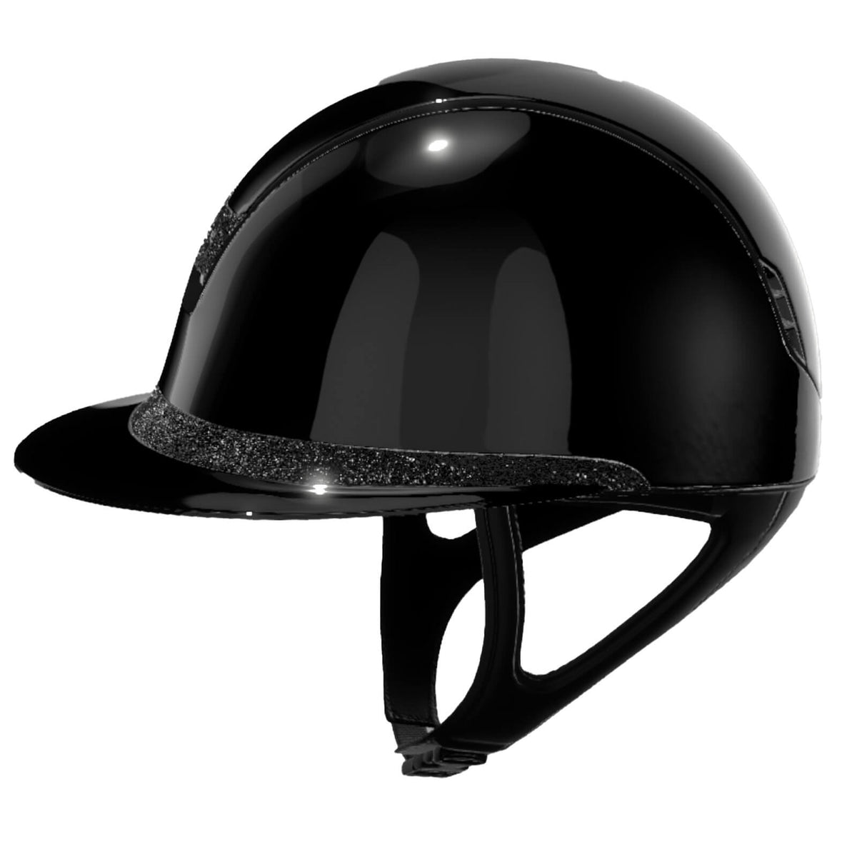 Samshield Reithelm Miss Shield 2.0 Black SG Top SG Frontal Band Crystal Fabric Trim Matt Black Blason Crystal, Schwarz, Produkt allein.