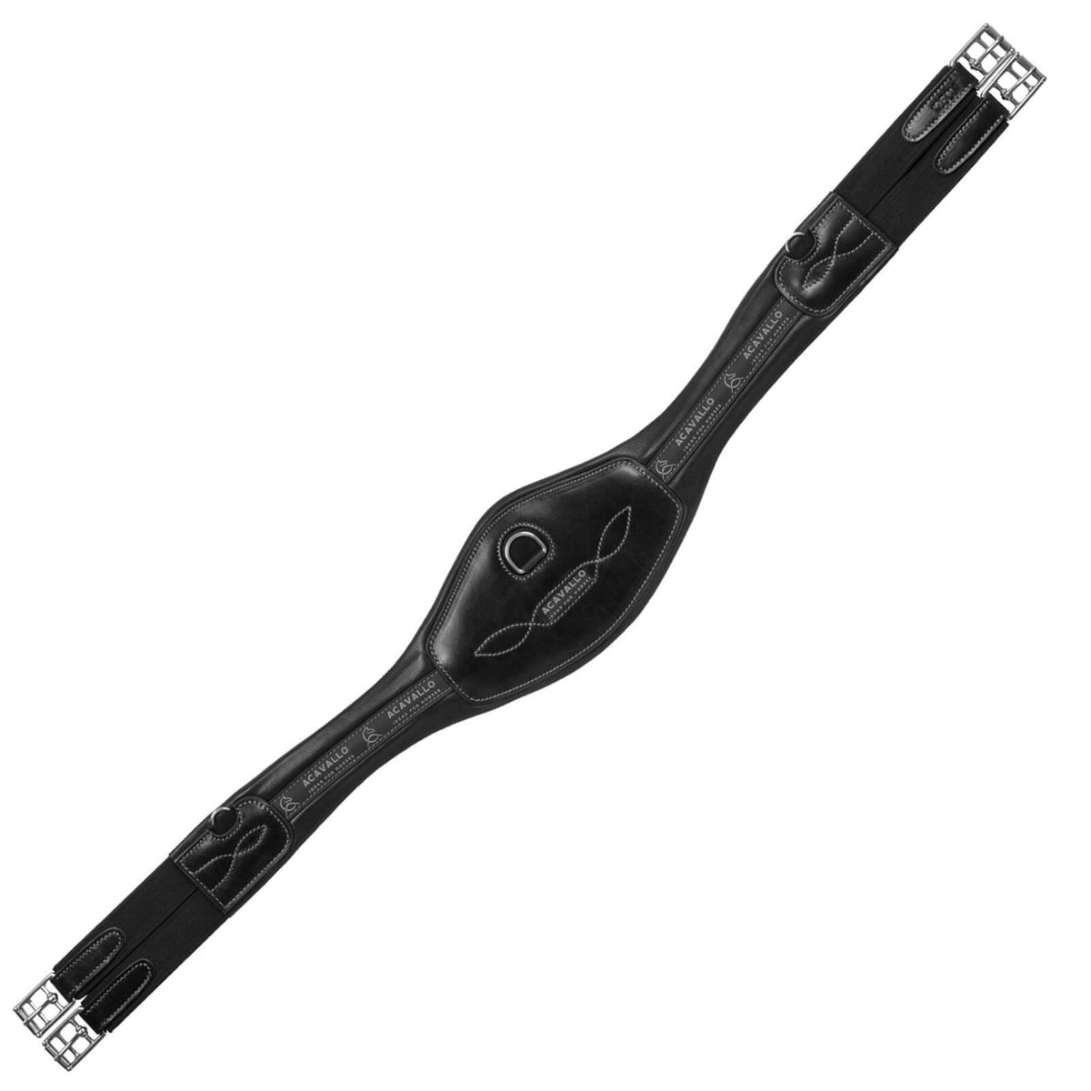 Sattelgurt Langgurt Leather Passion Ergonomic, Schwarz, Produkt allein auf weißem Hintergrund.