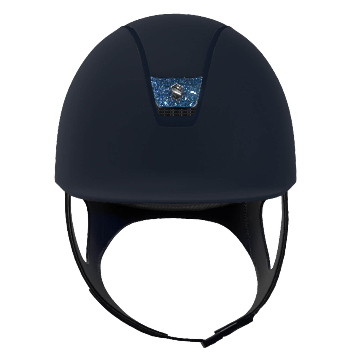 Reithelm 2.0 Blue Shadowmatt Top Shadowmatt Trim Matt Blue Blason Crystal Fabric Bermuda Blue, Produkt allein auf weißem Hintergrund.