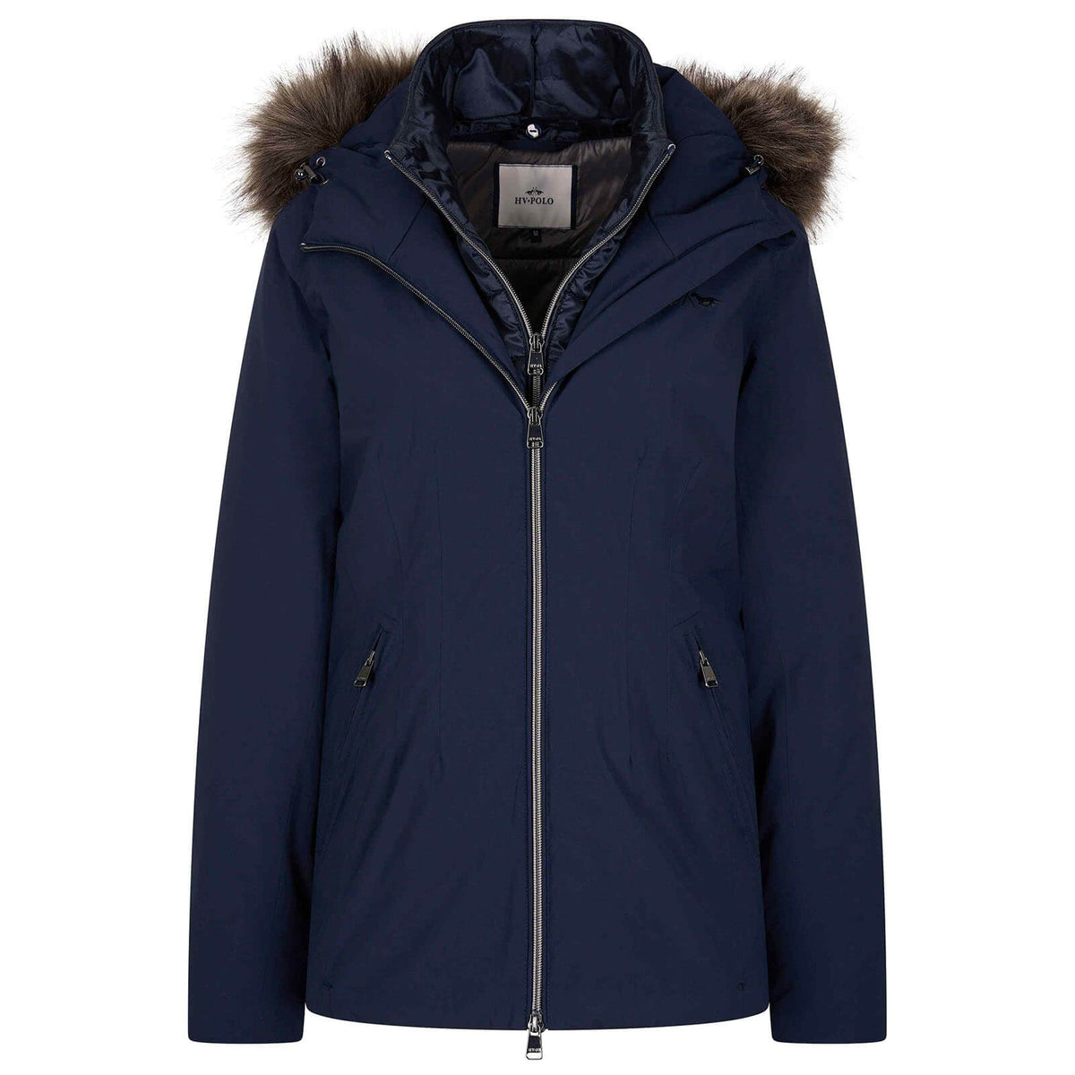 HV Polo Jacke Damen HVPIsa HW 2023, Navy, Jacke allein auf weißem Hintergrund.