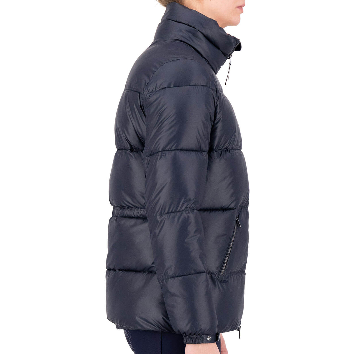Jacke Damen HVPClaire HW 2023, Navy, Person trägt die Jacke seitlich.