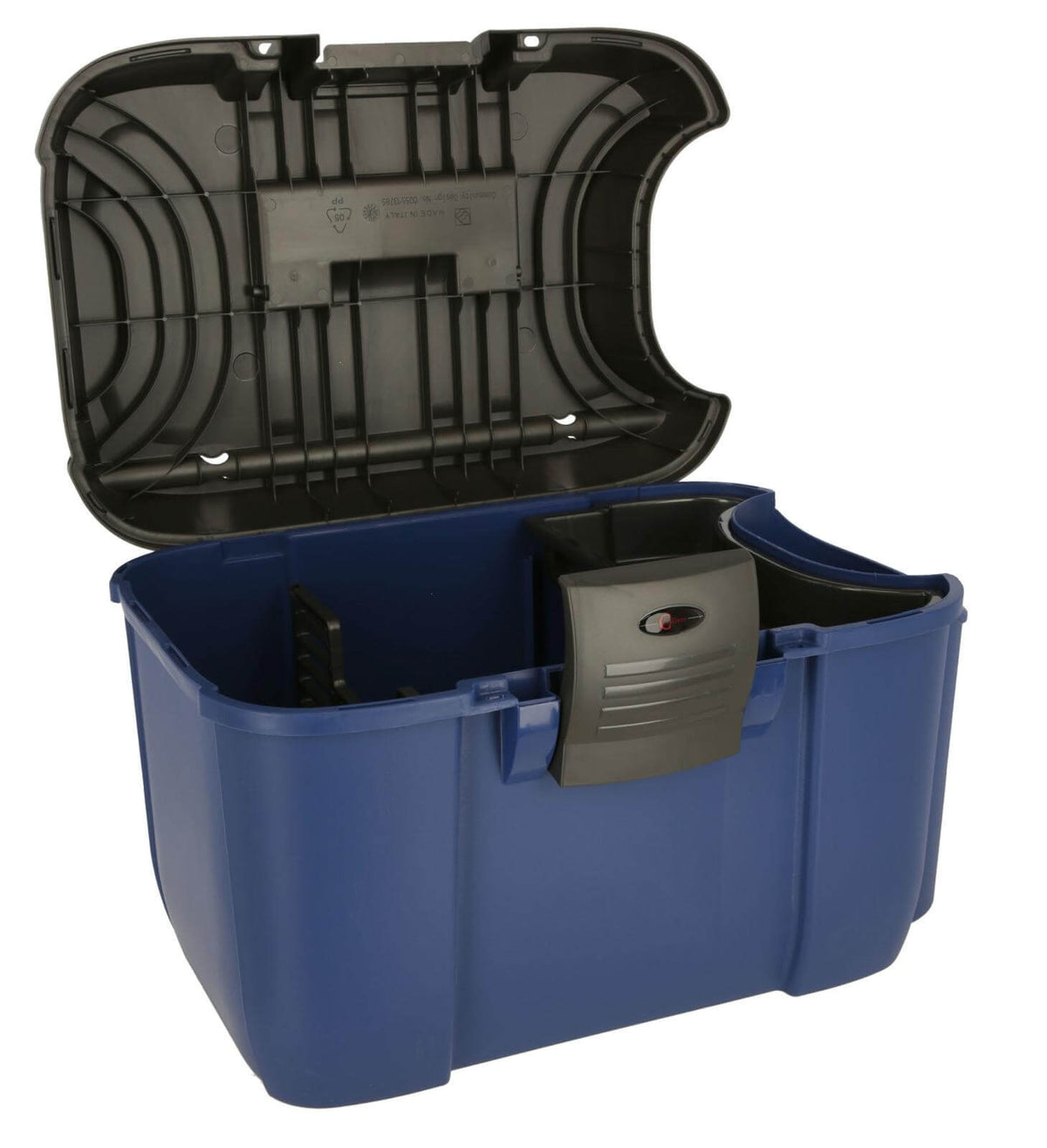 Covalliero Putzbox Jumbo Putzkiste, Blau, Produkt allein geöffnet auf weißem Hintergrund.