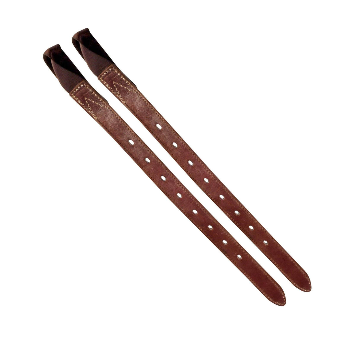 Wintec Gurtstrippen Leder, 10" & 13", Braun, Produkt allein auf weißem Hintergrund.