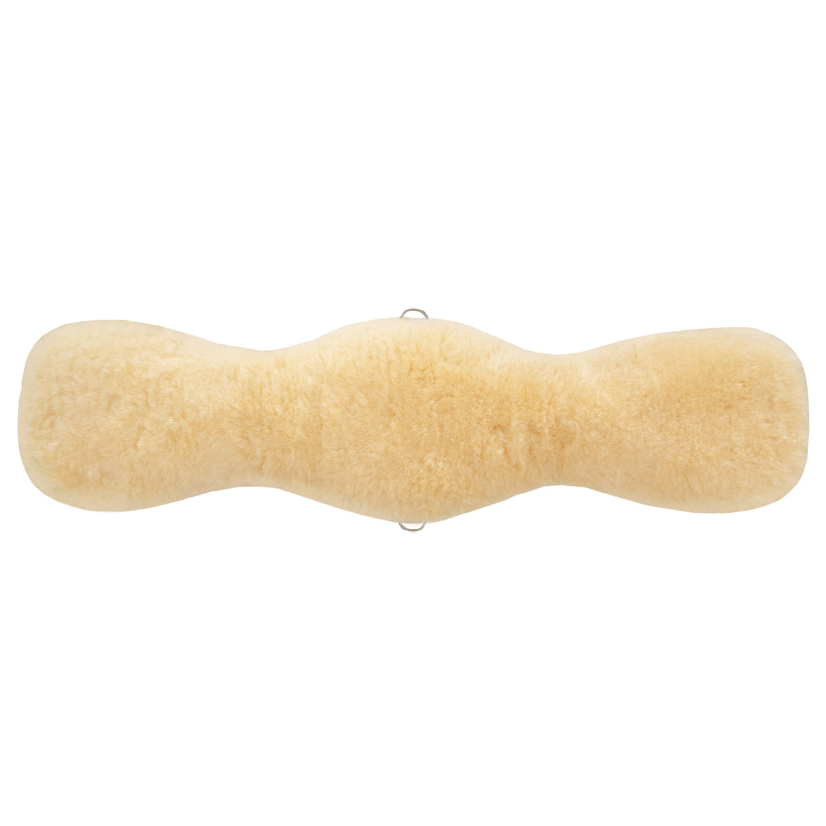 Mattes Sattelgurt anatomischer Kurzgurt Lammfellgurt, Beige, Produkt allein auf weißem Hintergrund.