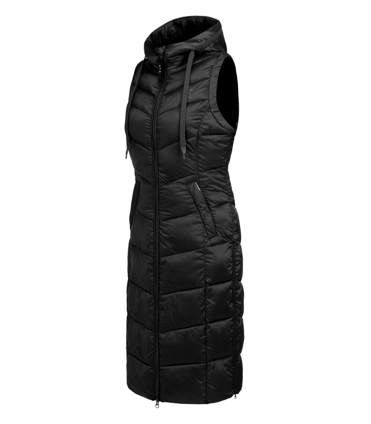 Mantel Damen Lightweight Ostende Weste, Schwarz, Produkt allein auf weißem Hintergrund.
