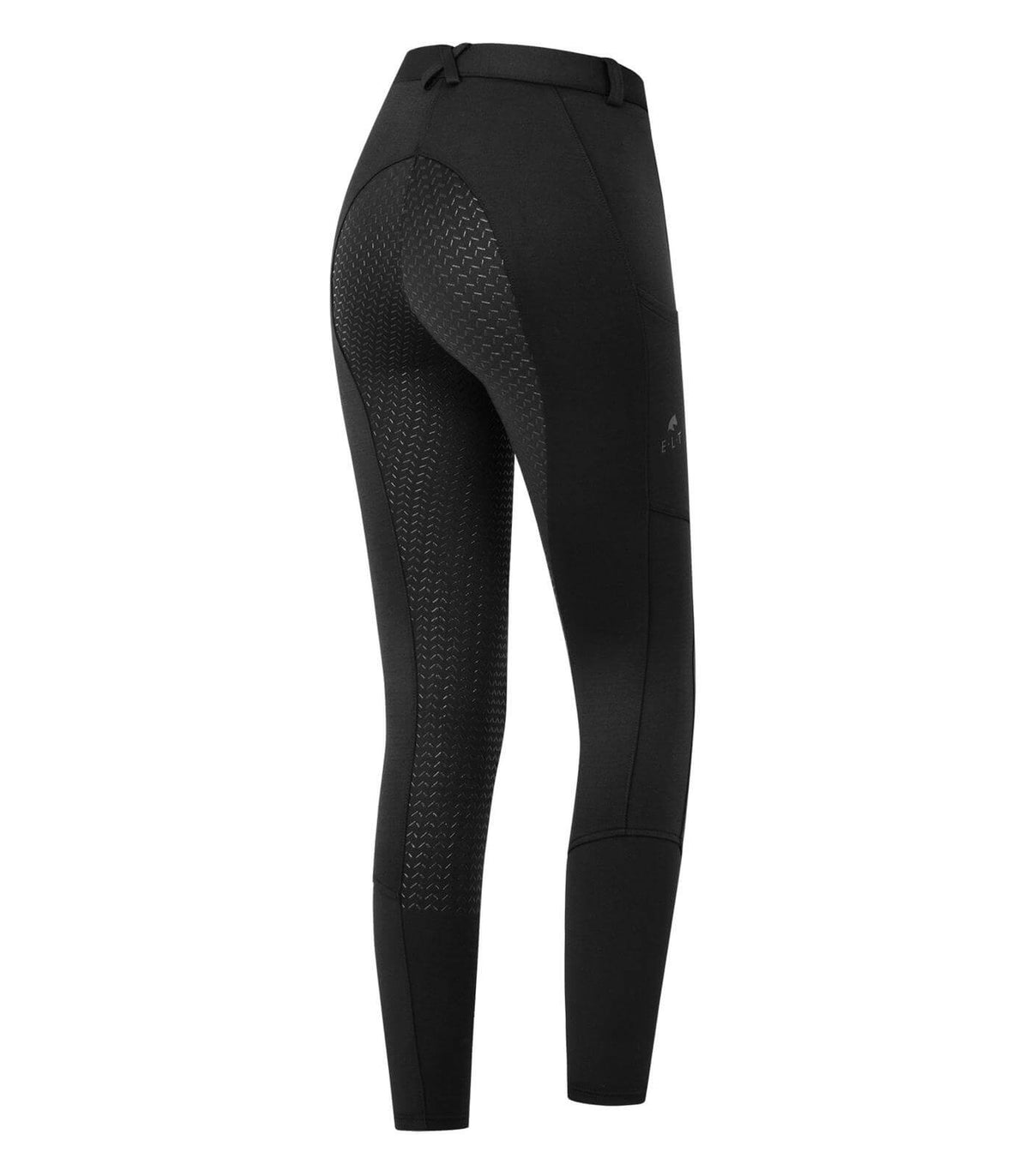 Reithose Kids Essential Silikon, Schwarz, Produkt allein auf weißem Hintergrund.