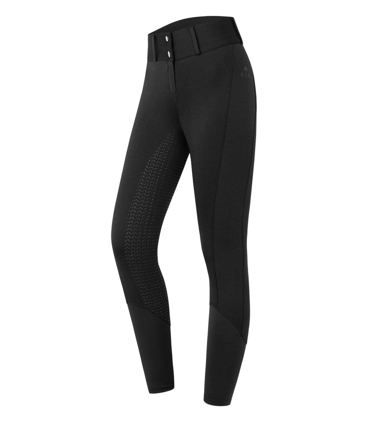 Reithose Essential High Waist Silikon, Schwarz, Produkt allein auf weißem Hintergrund.