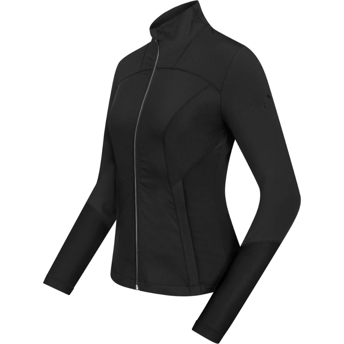 Sweatjacke Damen Powerstretch Padua FS 2025 Jacke, Schwarz, Produkt allein auf weißem Hintergrund.