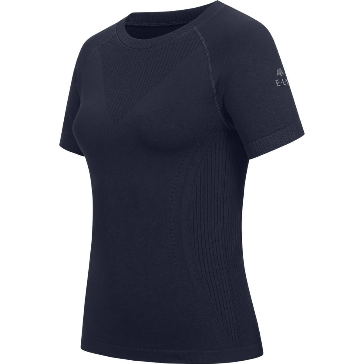 E.L.T Funktionsshirt Damen Pisa 3D-Strick FS 2025 T-Shirt, Navy, Produkt allein auf weißem Hintergrund.