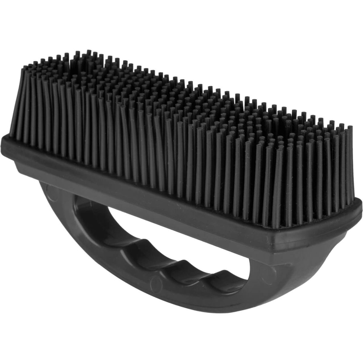 Tierhaarentferner mit Griff, Schwarz, Produkt allein auf weißem Hintergrund.