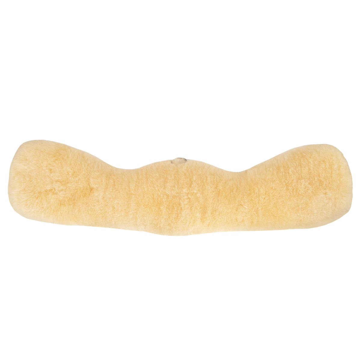 Mattes Sattelgurt Mondgurt Kurzgurt Lammfellgurt, Creme, Produkt allein auf weißem Hintergrund.