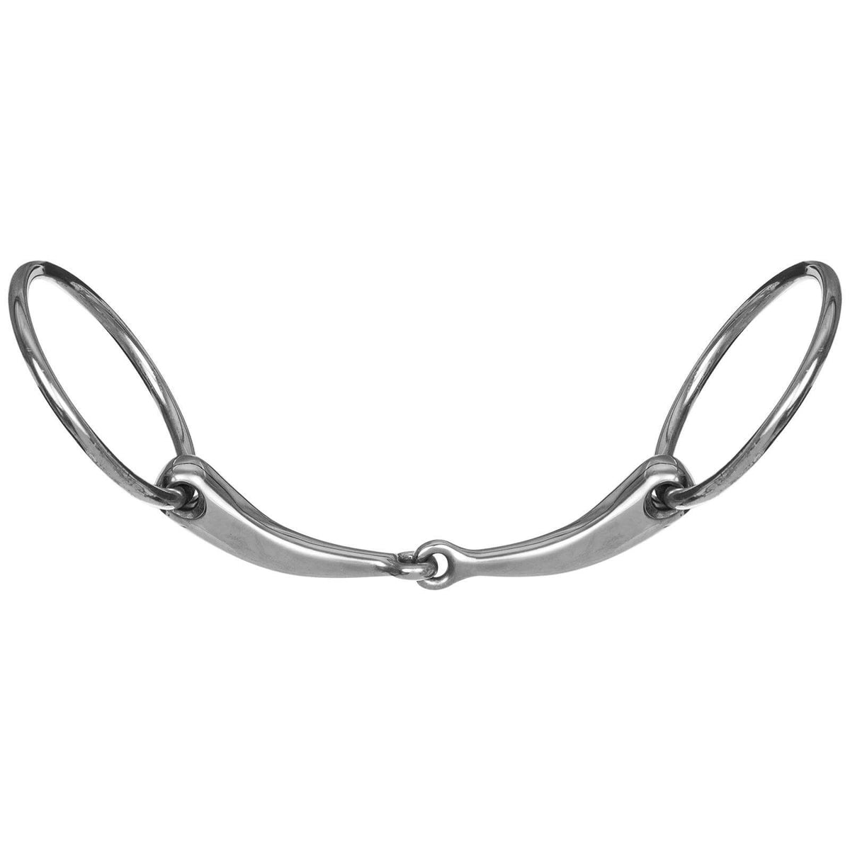 Wassertrense Einfach Gebrochen Anatomisch 16 mm Gebiss, silber, Produkt allein auf weißem Hintergrund.