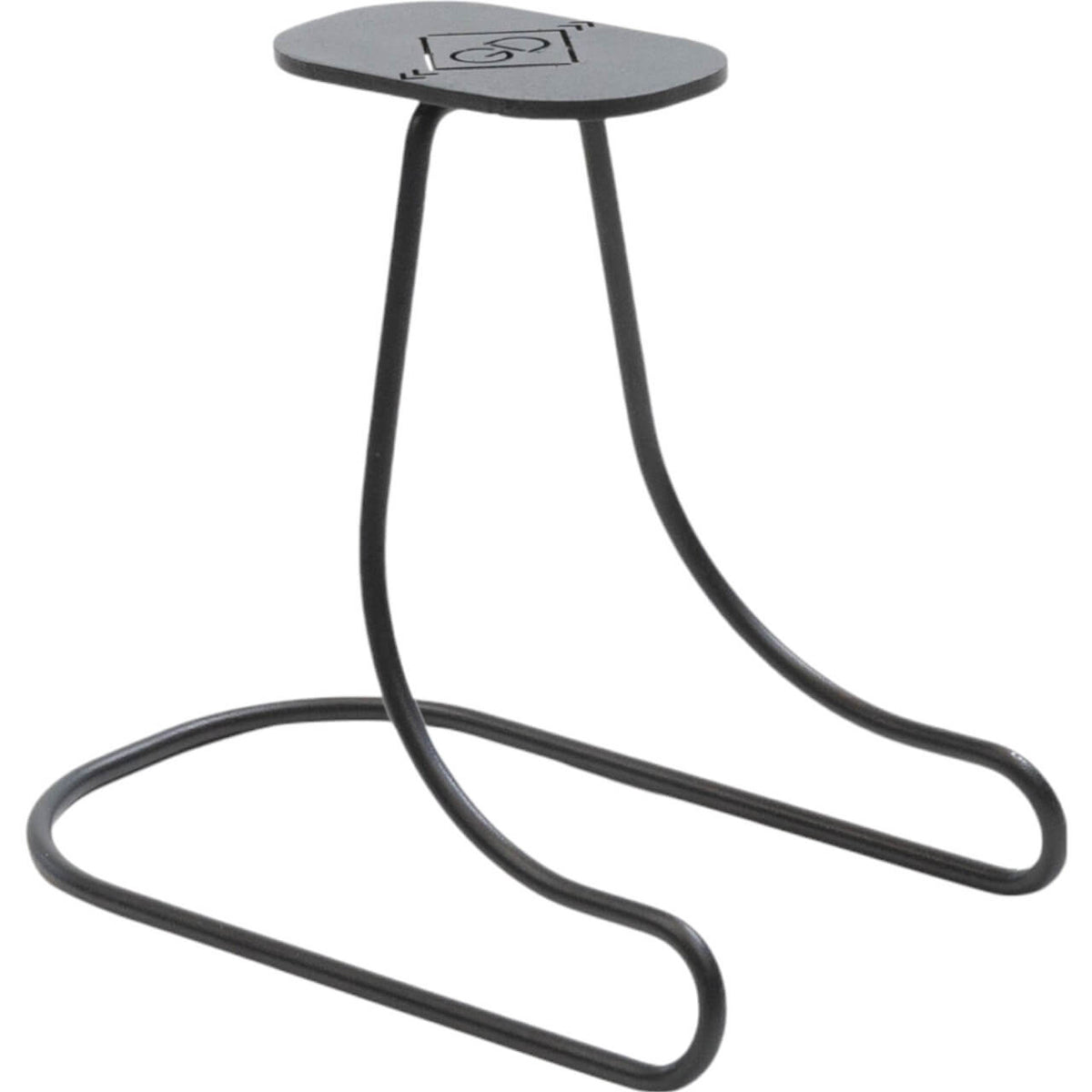 Reithelmhalter Stahl, Schwarz, Produkt allein auf weißem Hintergrund.