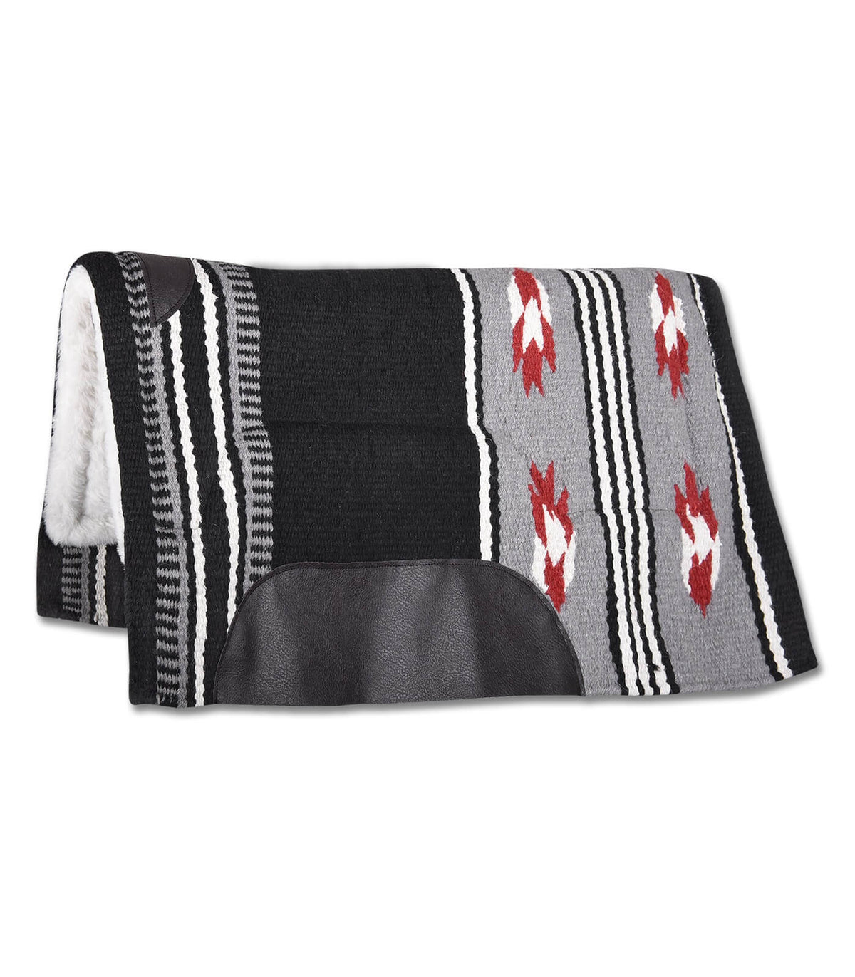 Western Pad Utah Reitpad, Grau/Schwarz, Produkt allein auf weißem Hintergrund.