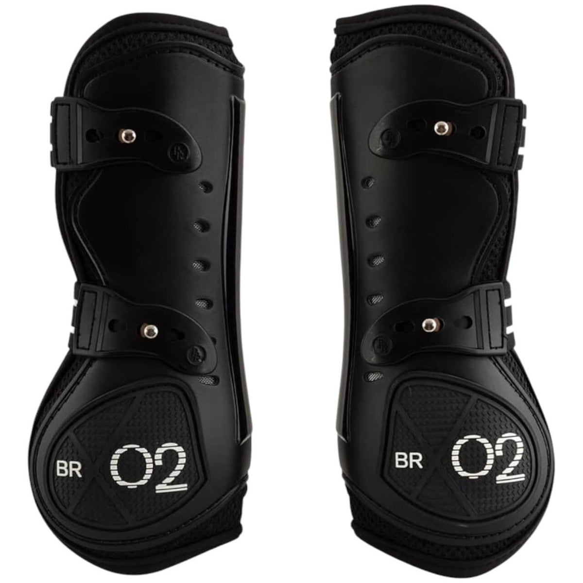 Springamaschen BR X02 Tedon Boots Beinschutz, Schwarz, Paar Gamaschen auf weißem Hintergrund.