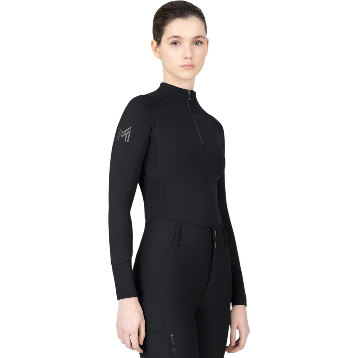 Baselayer Damen Aero Longsleeve Funktionsshirt, Schwarz, Model trägt das Produkt.