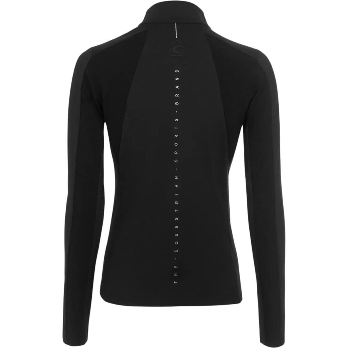 Cavallo Baselayer Damen CAVALBRIA FS 2026 Halfzip Langarmshirt, Schwarz, Produkt allein auf weißem Hintergrund.