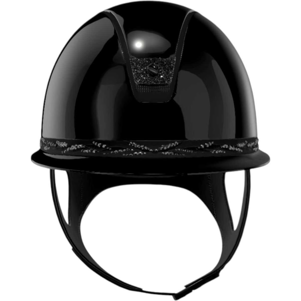 Samshield Reithelm Miss Shield 2.0 Shadowglossy | Flower Swarovski / Matt Black | Crystal Fabric Black, Matt Black, Produkt allein.
