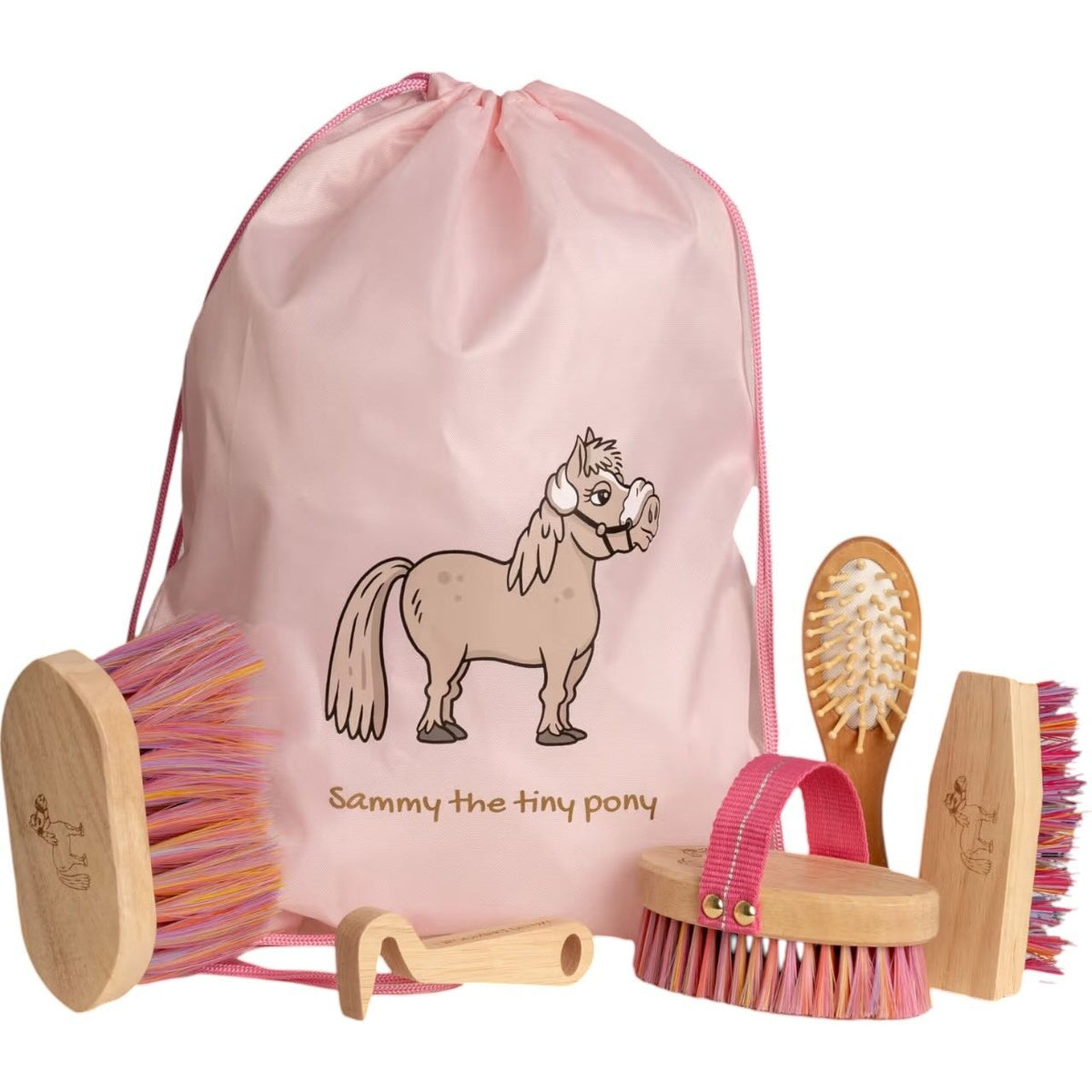 Grooming Deluxe Bürstentasche Set Sammy für Kinder Bürstenset, Old Rose, Produkt allein mit Putzbürsten.