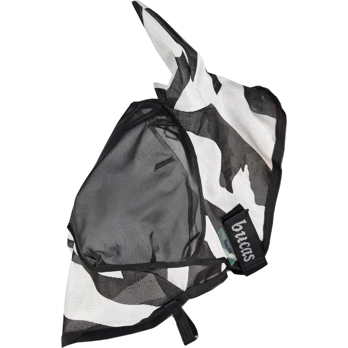 Fliegenmaske Buzz-Off Deluxe, with ears, Zebra, Produkt allein auf weißem Hintergrund.