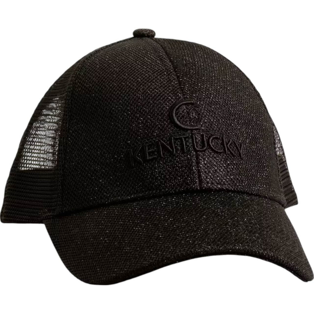 Kentucky Basecap Glitter Trucker Cap, Schwarz, Produkt allein auf weißem Hintergrund.