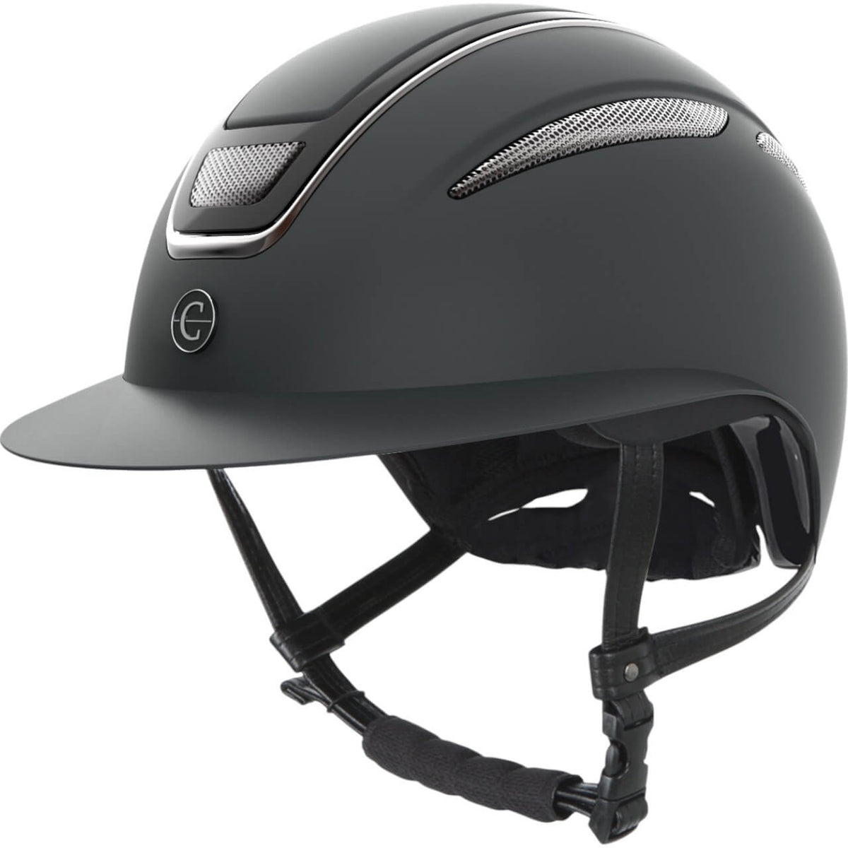 Covalliero Reithelm Elite Polo Helm, Schwarz, Produkt allein auf weißem Hintergrund.
