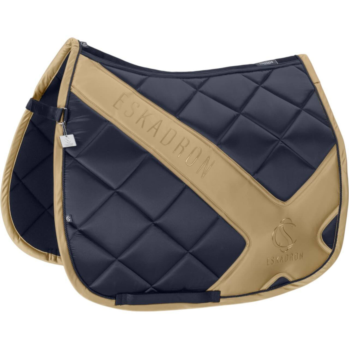 Dressurschabracke Bicross Mattglos Classic Sports FS26 Sattelunterlage, Marine, Produkt allein.