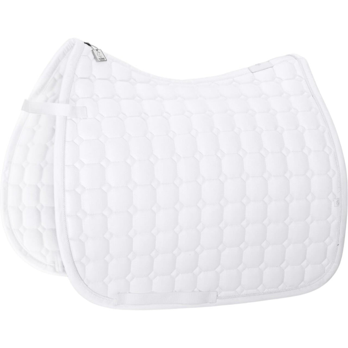 Eskadron Dressurschabracke Cotton Glitter Classic Sports FS26 Sattelunterlage, Weiß, Produkt allein.