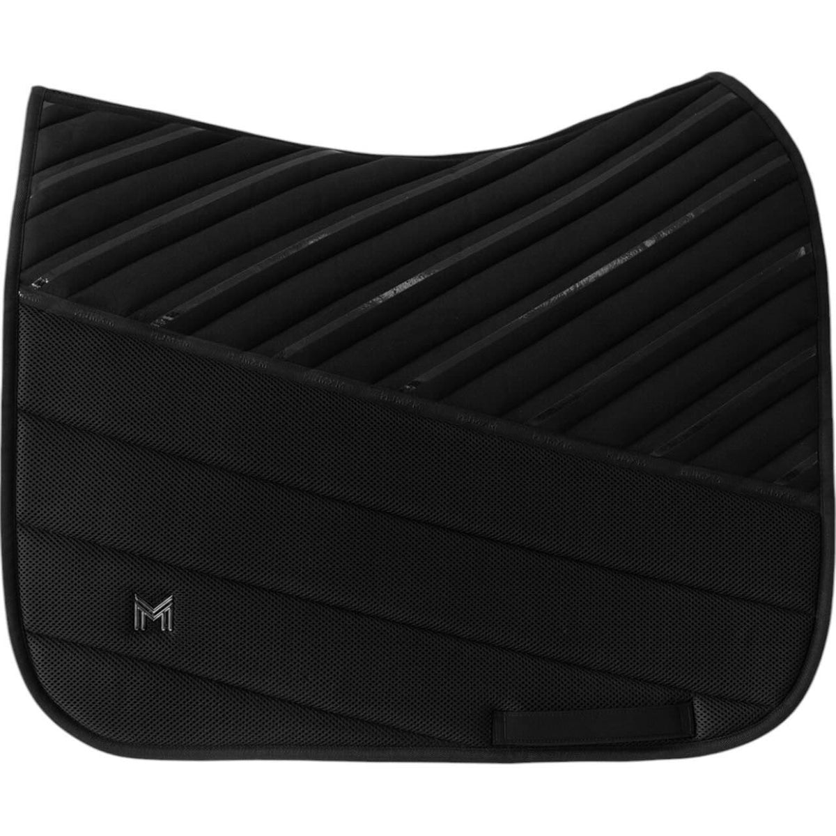 Maximilian Equestrian Dressurschabracke Ego Schabracke, Schwarz, Produkt allein auf weißem Hintergrund.