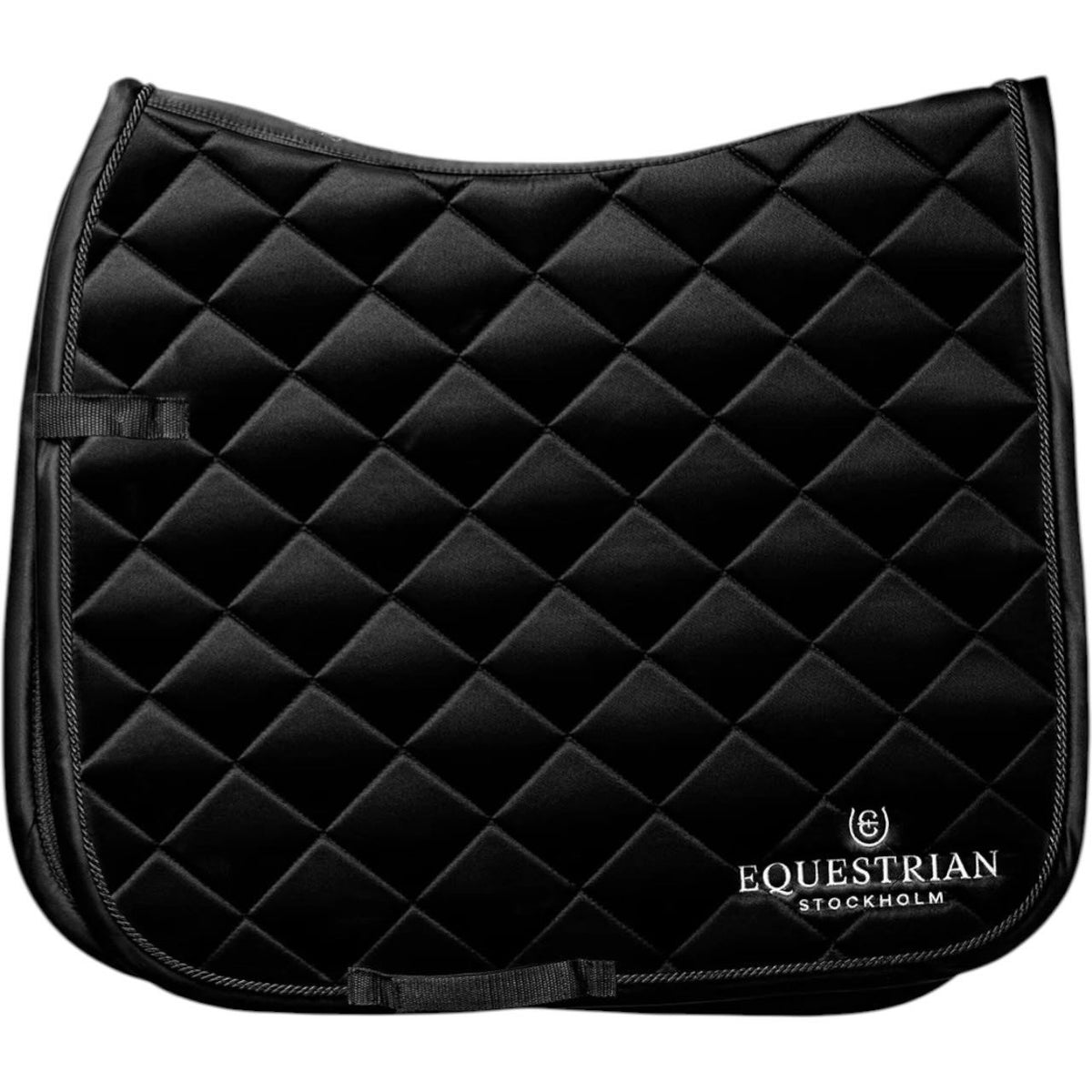 Equestrian Stockholm Dressurschabracke Line Black Schabracke, Schwarz, Produkt allein auf weißem Hintergrund.